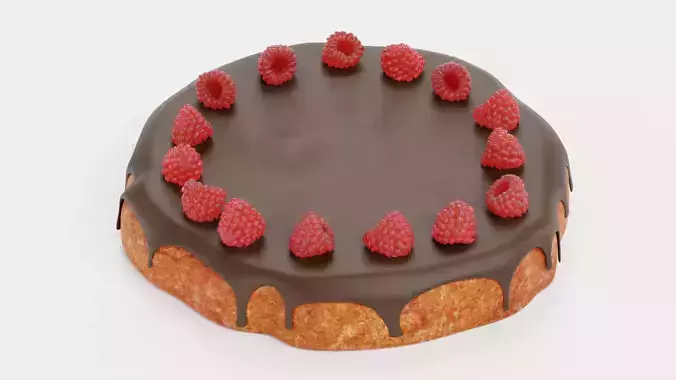 Cake V1 - Raspberry Chocolate Dessert 3D model