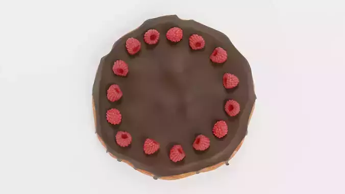 Cake V1 - Raspberry Chocolate Dessert 3D model 3