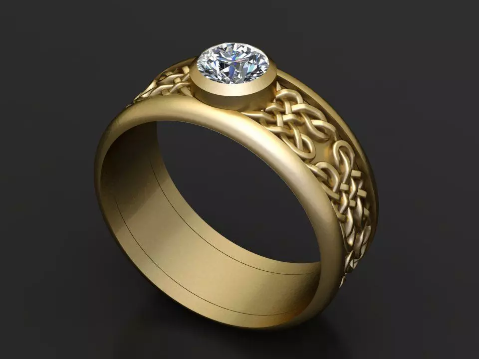 Celtic Weave Solitaire Ring 3D Printable Jewelry Model 3D print model