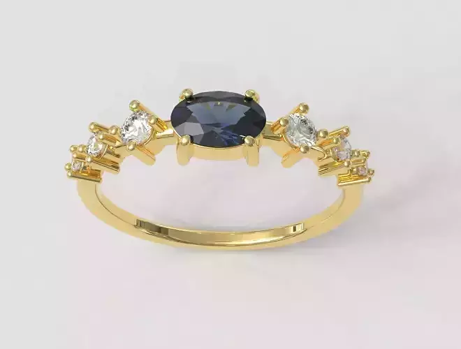 Oval Gemstone Ring