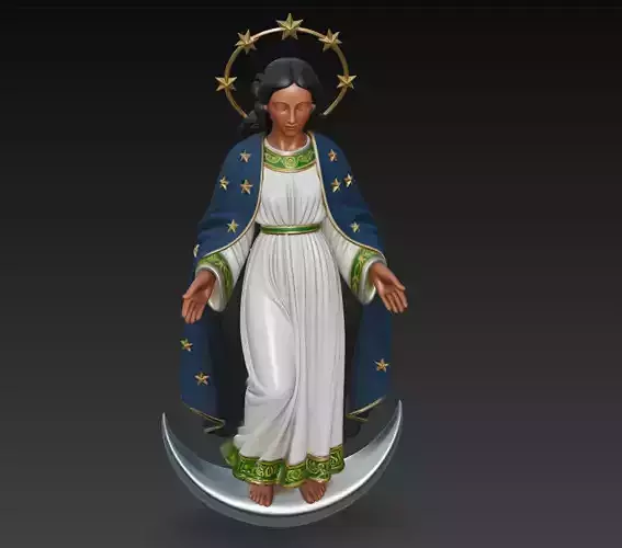 Divine Crescent Madonna - Sacred Virgin Mary Sculpture