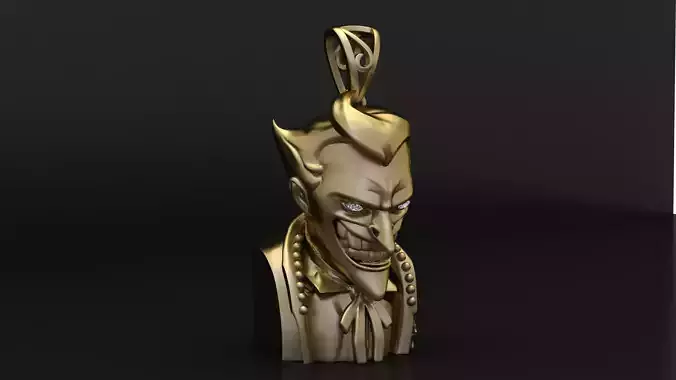 Evil Grin Bust Pendant   3D Printable Jewelry Model