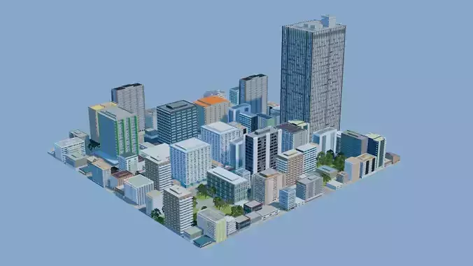 City Downtown Skyscraper Street 10 - DAY