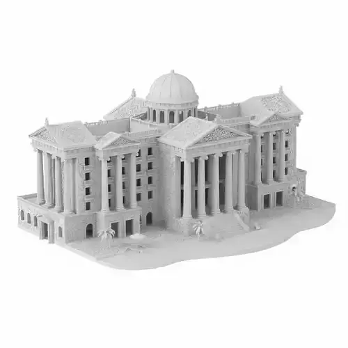 Beach Hotel Travel Scene Model