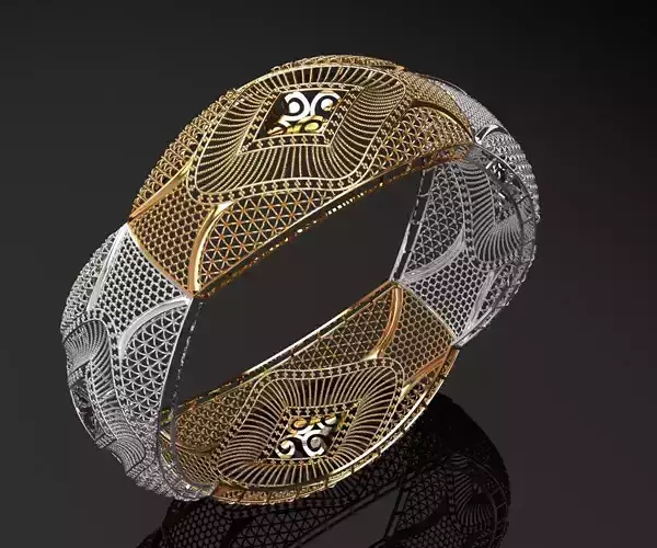 1514 Golden Prism Weave Bangle 16gm