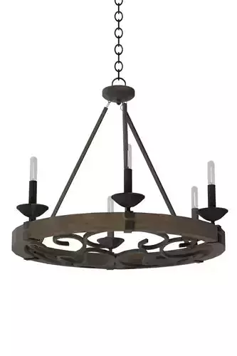 Lincolnville 6-Light Candle-Style Wagon Wheel Chandelier