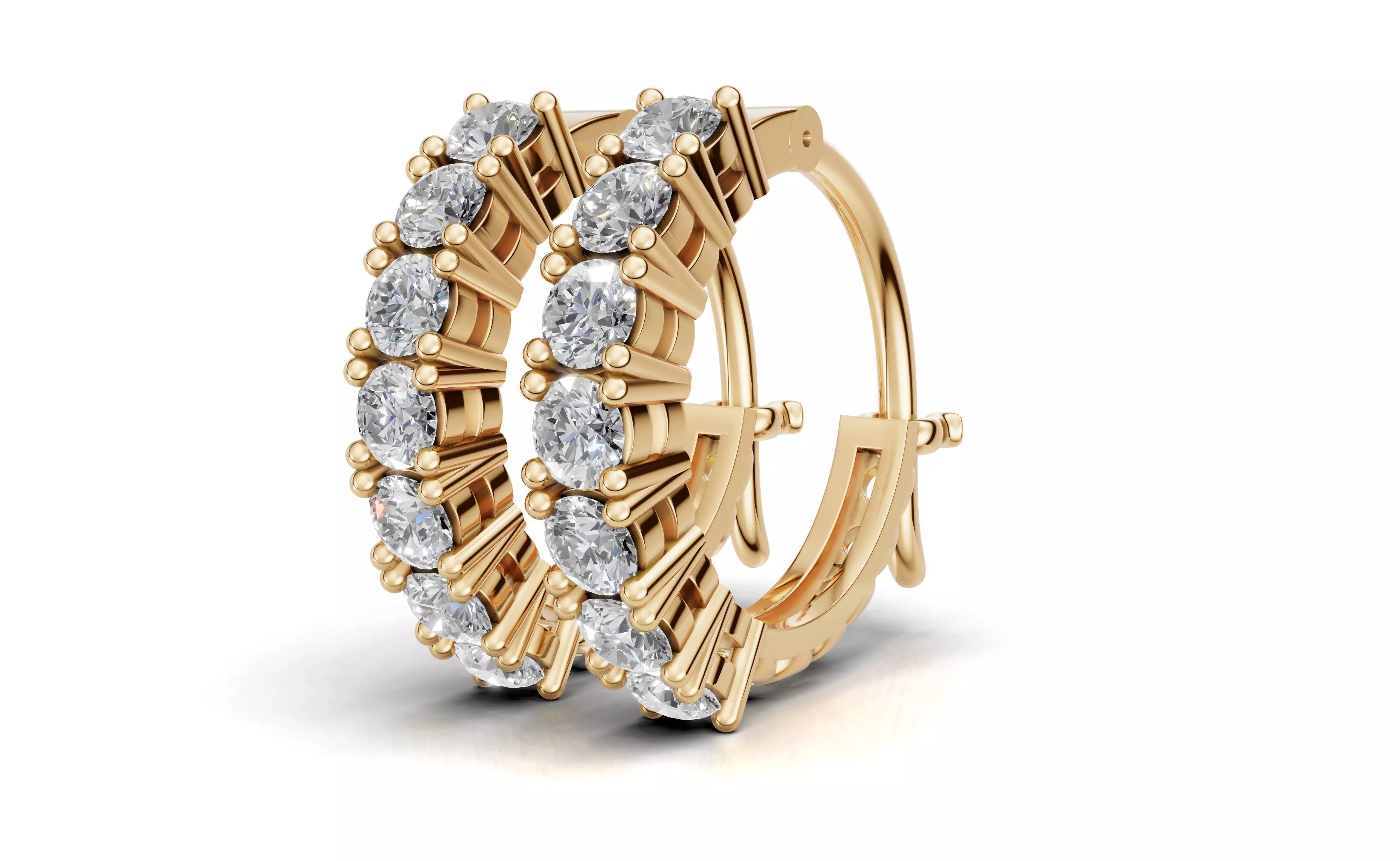 AV 729 Diamond Hoop Earrings for woman 3D print model