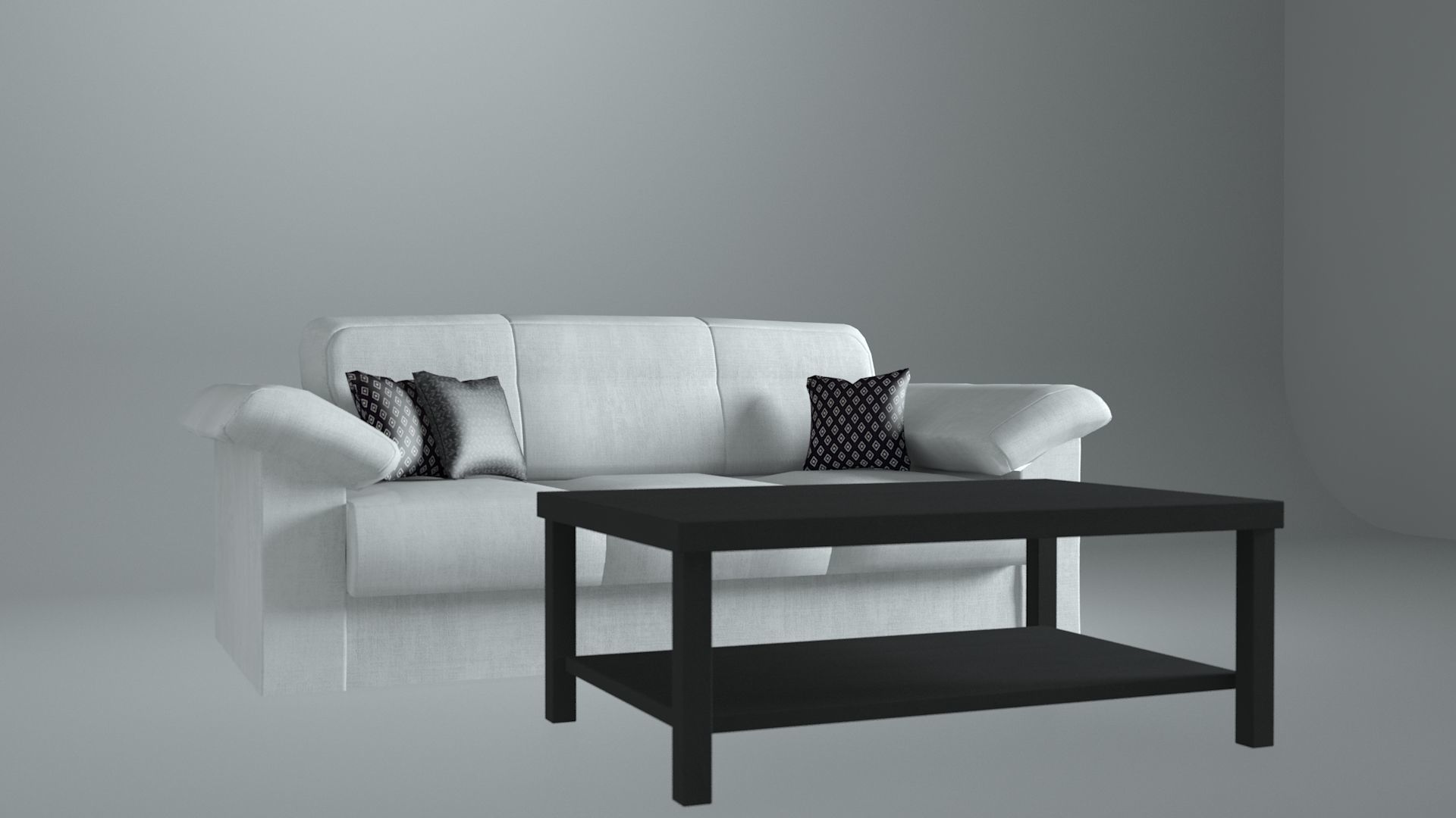 Sofa and Coffee Table - Game Ready Low-poly 3D model_3