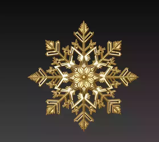 Golden Snowflake Ornament Sculpture