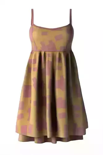 Sleeveless Flared Dress with Abstract Pattern