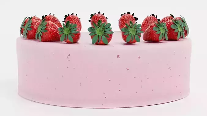 Cake V4 - Strawberry Pastry 3D model 3
