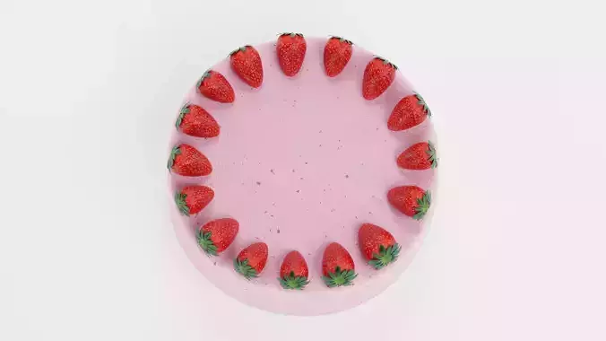 Cake V4 - Strawberry Pastry 3D model 2
