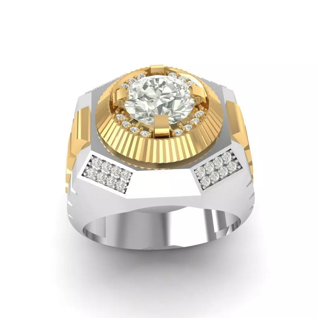 Gold And Platinum Ring With Diamond 3D print model