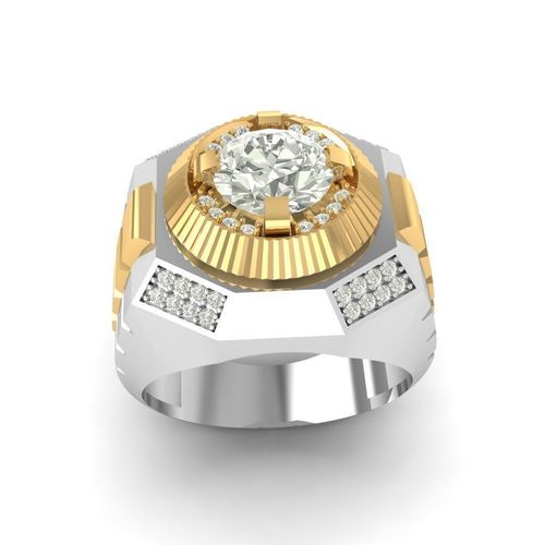 Gold And Platinum Ring With Diamond 3D print model