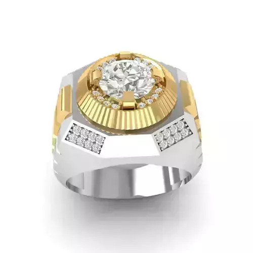 Gold And Platinum Ring With Diamond
