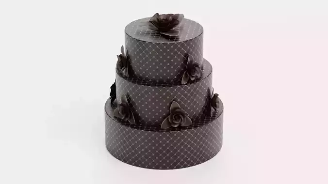 Cake V8 - Dark Chocolate Gateau 3D model 5