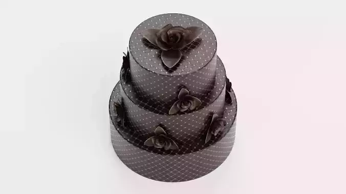 Cake V8 - Dark Chocolate Gateau 3D model 4