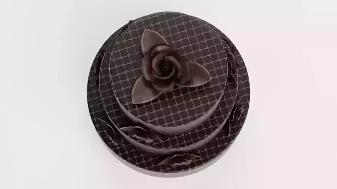 Cake V8 - Dark Chocolate Gateau 3D model 3