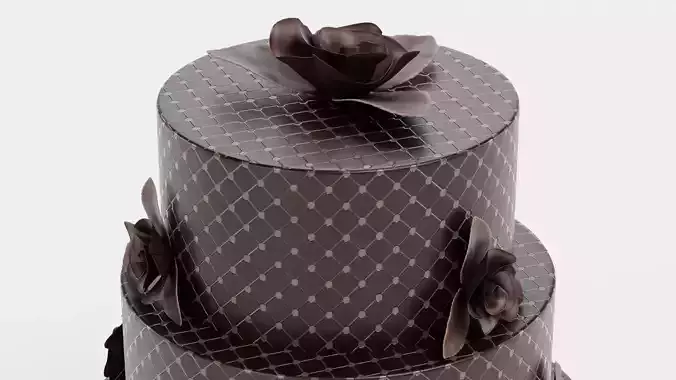 Cake V8 - Dark Chocolate Gateau 3D model 7