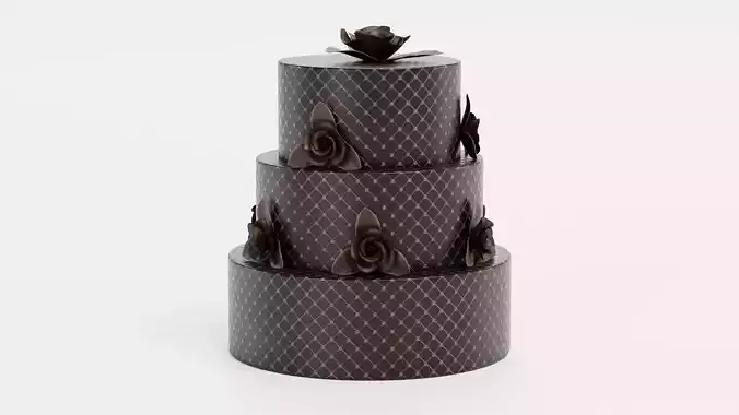 Cake V8 - Dark Chocolate Gateau 3D model 6