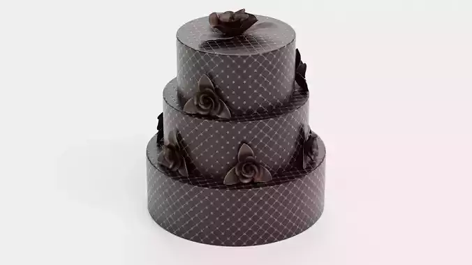 Cake V8 - Dark Chocolate Gateau 3D model