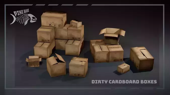 Dirty Cardboard Boxes Set