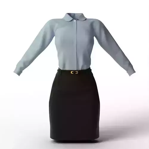 Formal Women Outfit - Blouse and Skirt