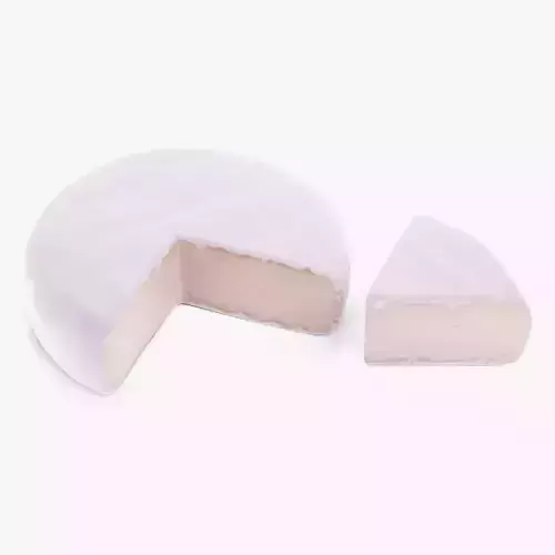 Camembert V2 - Sliced Soft White Rind Cheese with Wedge Low-poly 3D model