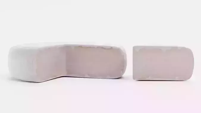 Camembert V2 - Sliced Soft White Rind Cheese with Wedge Low-poly 3D model 4