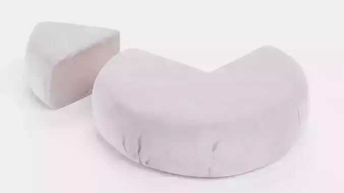 Camembert V2 - Sliced Soft White Rind Cheese with Wedge Low-poly 3D model 7