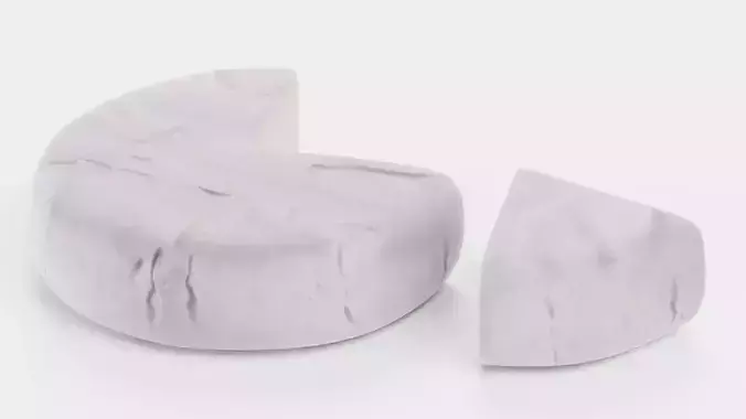 Camembert V2 - Sliced Soft White Rind Cheese with Wedge Low-poly 3D model 6