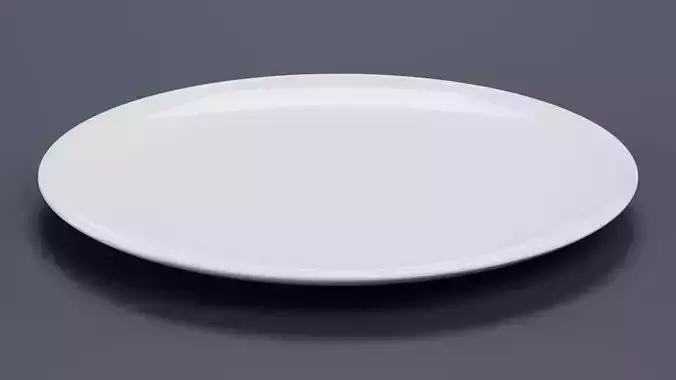 Ceramic Plate - White Tableware Dish Low-poly 3D model 3