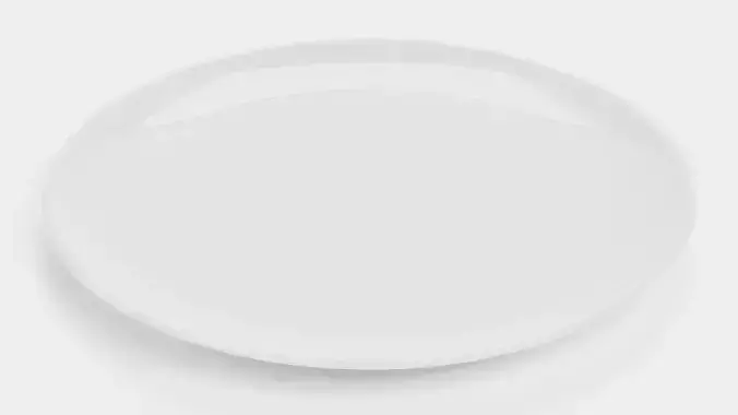 Ceramic Plate - White Tableware Dish Low-poly 3D model 2