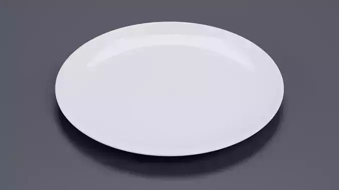 Ceramic Plate - White Tableware Dish Low-poly 3D model