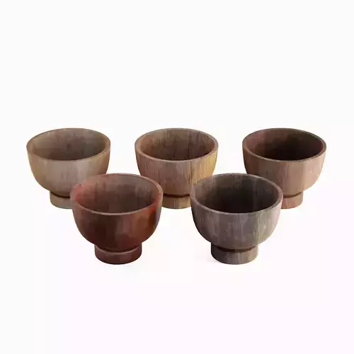 Medieval Wooden Bowl Set