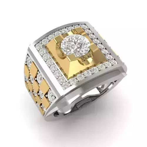 Platinum And Gold Ring With Diamond