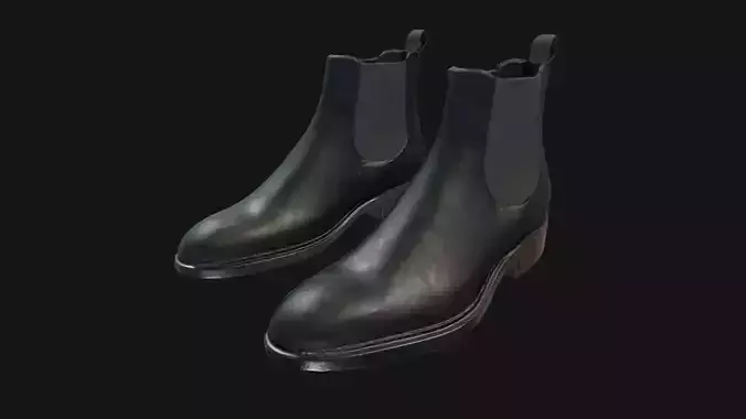 Chelsea Leather Boots Game-Ready 3D Model 