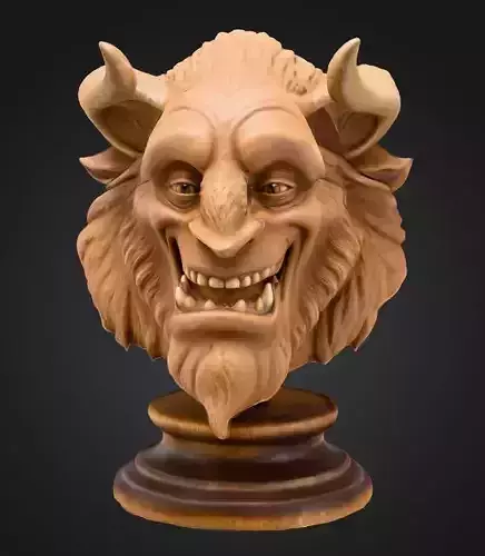 Beast Creature Bust  High-Quality 3D Blender OBJ and FBX Model