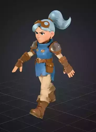 Female Warrior 3D Premium Stylized Autodesk and USDZ Model 