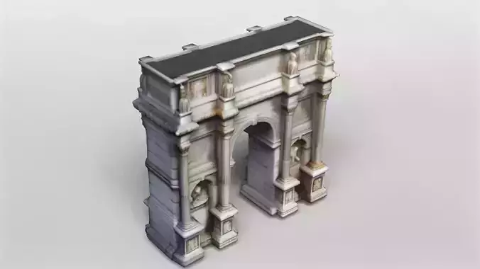 Ancient Triumphal Arch High-Detail 3D Model