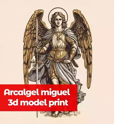 Divine Archangel Michael Warrior Sculpture 3d Model Print SLT 