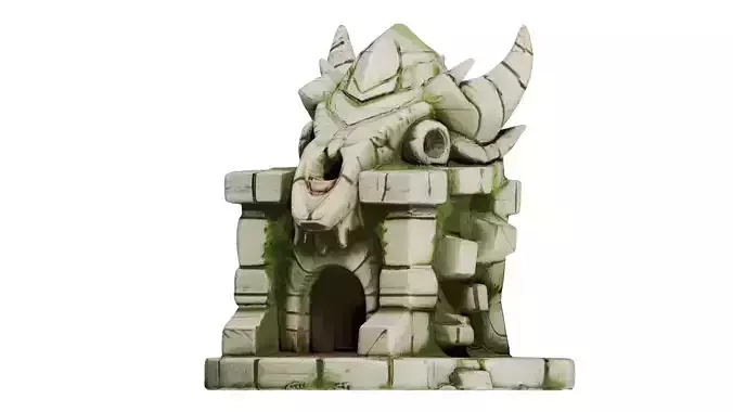 Stylized Ancient Skull Temple  Game Ready 3D Model