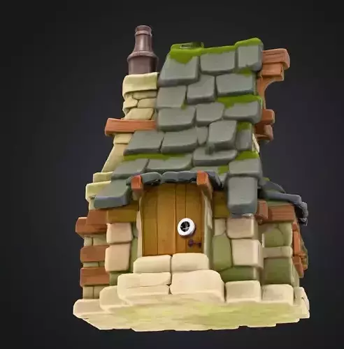 Enchanted Cottage High-Quality 3D Blender OBJ and FBX Model