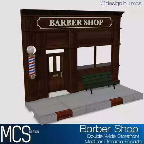 Barber Shop Diorama Facade modular shopfront