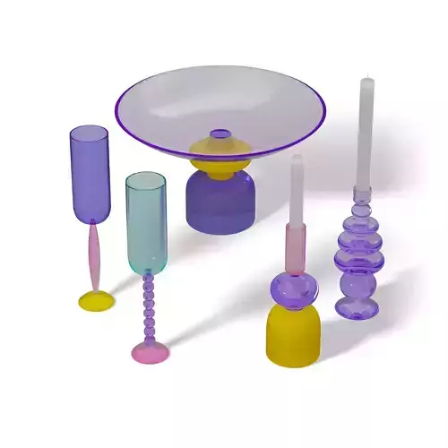 Table top glass decor set 03