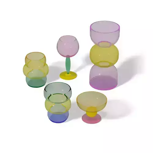 Table top glass decor set 02