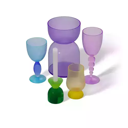 Table top glass decor set 01