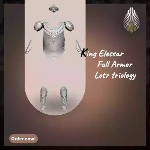 Elessar Aragorn Royal Armour lord of the rings 3d digital dl