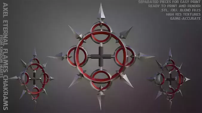 Kingdom Hearts Axel Eternal Flames Chakrams for Cosplay
