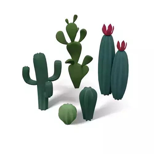Cartoon Cactuses Set 01